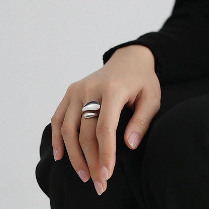 Minimalist 925 Silver Ring for Women Fashion Creative Irregular Geometric Aestethic Open Rings Birthday Party Jewelry Gift