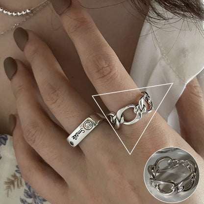 Minimalist 925 Silver Ring for Women Fashion Creative Irregular Geometric Aestethic Open Rings Birthday Party Jewelry Gift